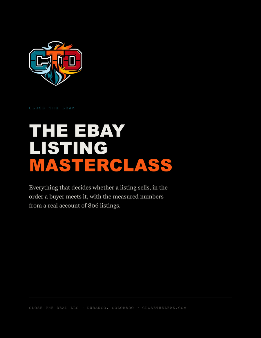 The cover of The eBay Listing Masterclass.